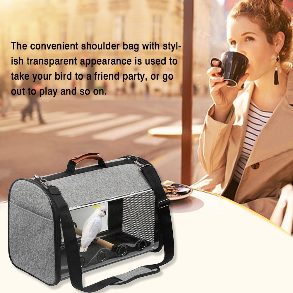 Bird Travel Carrier Transparent Bird House Portable Parrot Tote Backpack With Double Zipper Bird Cage