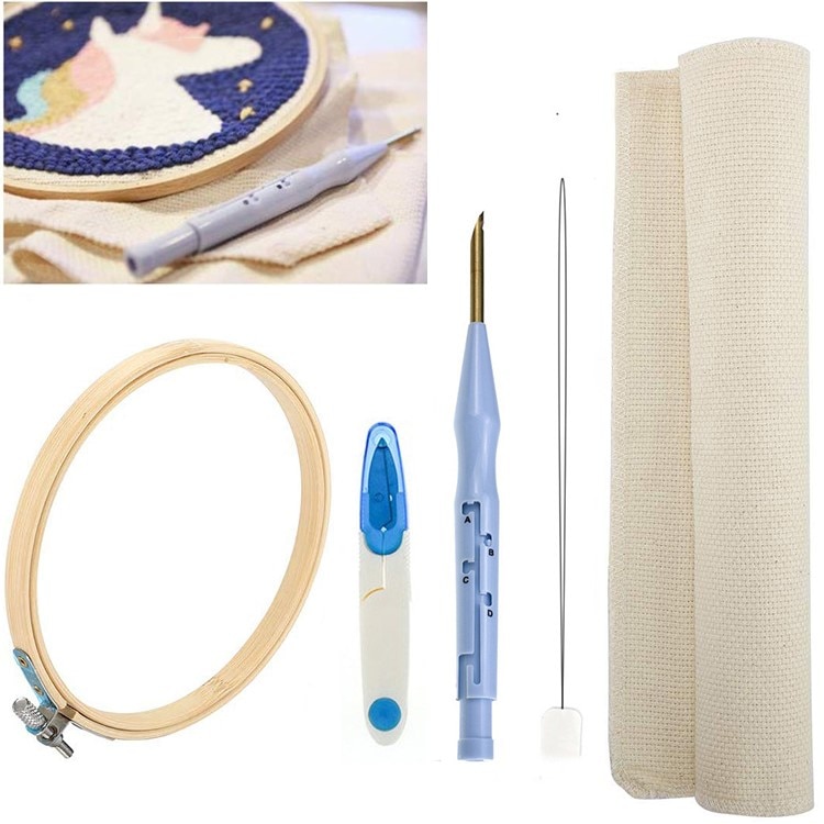 1PC Plastic Punch Needle Embroidery Pen Set Adjustable Punch Needle Weaving Tool Interchangeable Punch Needle Sewing Accessories