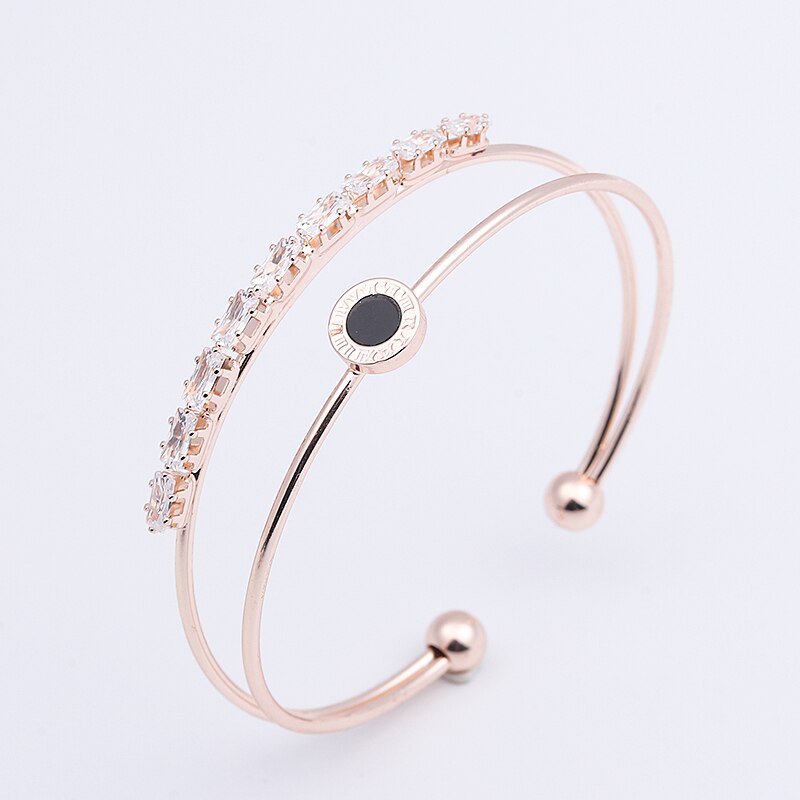 Popular Women/Lady's Rose Gold Color Clear Austrian Crystal Bracelets & Bangles Jewelry: 3