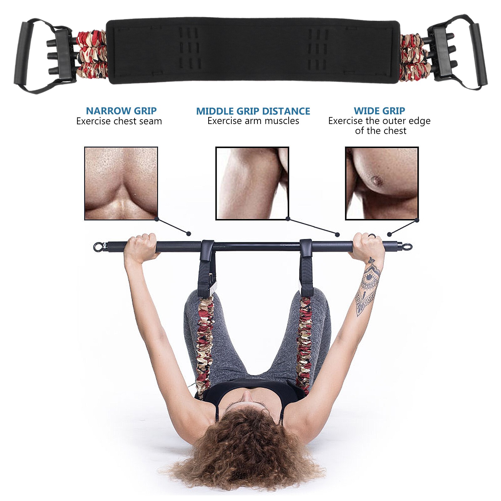 Bench Press Stretcher Chest Expander Bench Press Elastic Resistance Bands