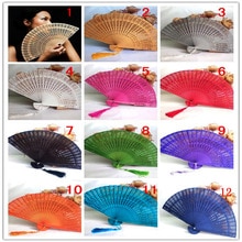 Wedding Hand Fragrant Party Carved Bamboo Folding Fan Chinese Style Wooden Hand Fan Ladies Fans Abanicos Para Boda G815