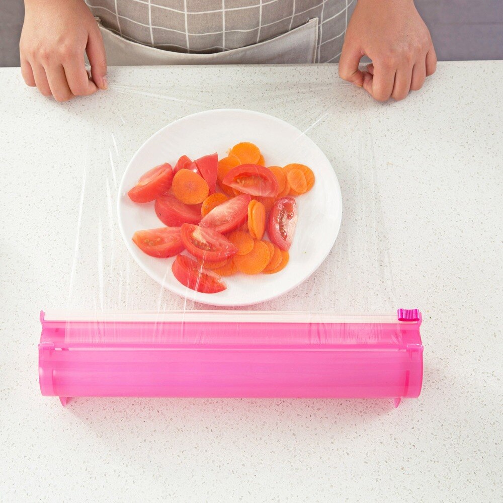 Plastfolie dispenser aluminiumfoliehållare låda för att skära film matfolie matfolie skärare köksfilm arrangör