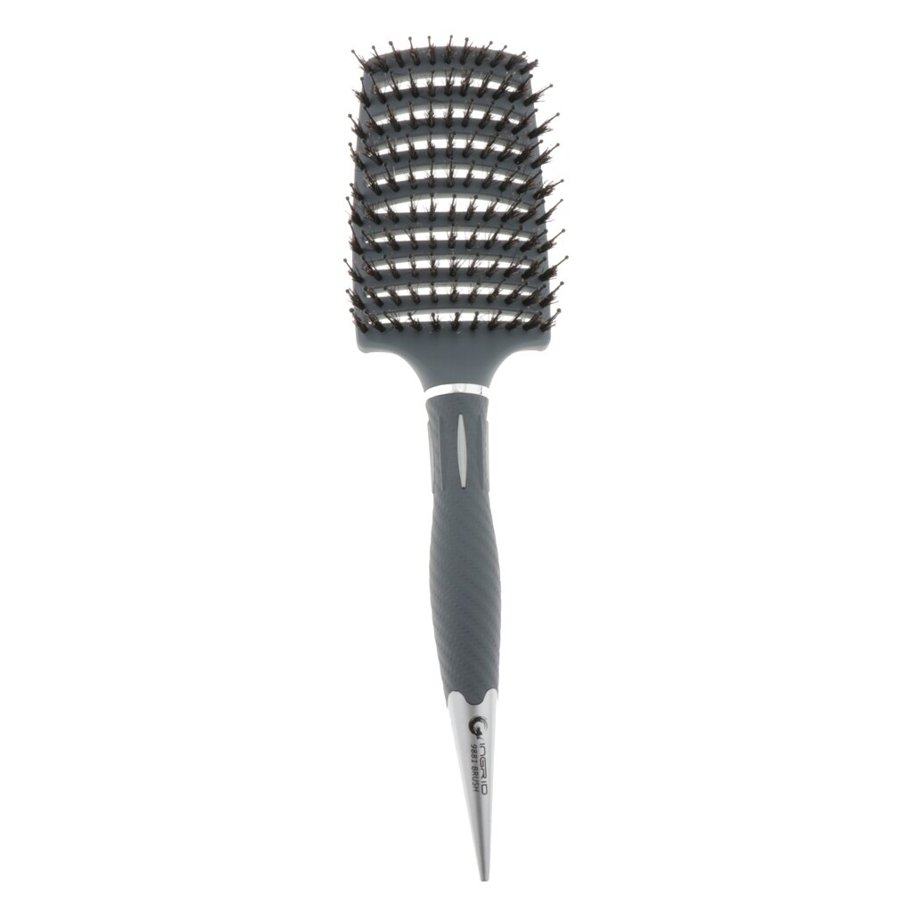 Soft Nylon Pins Cushioned Paddle Brush for Detangling Volumizing Blow Drying Curved Paddle Brush Hair Combs: 02