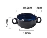 Blauw keramische kom noodle diner eten platen soepkom slakom lade: 220ml bowl