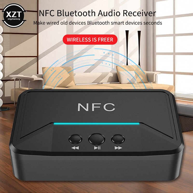 Bluetooth Receiver NFC/USB Disk Music Reading Stereo Wireless Adapter 3.5mm AUX/RCA Car Speaker Audio Receiver