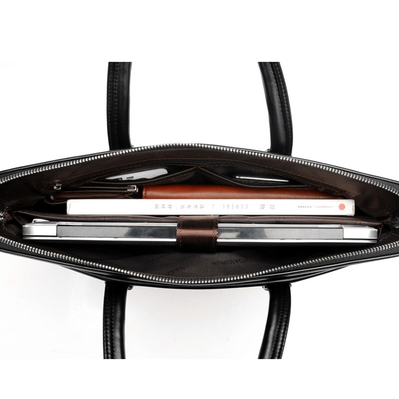 Men's PU Leather Briefcase - Business Shoulder Bag for Documents & Laptop