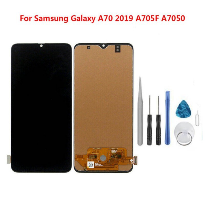 1 einstellen Schwarz LCD Bildschirm + voll berühren Bildschirm + Werkzeug Bausatz + telefon Clip Für Samsung Galaxis A70 A705 a705F