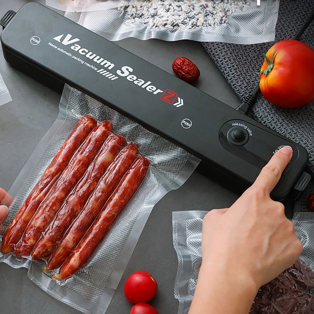 Küche Vakuum Lebensmittel Versiegelung 220V/110V Automatische Kommerziellen Haushalt Lebensmittel Vakuum Versiegelung Verpackung Maschine Umfassen 10Stck taschen