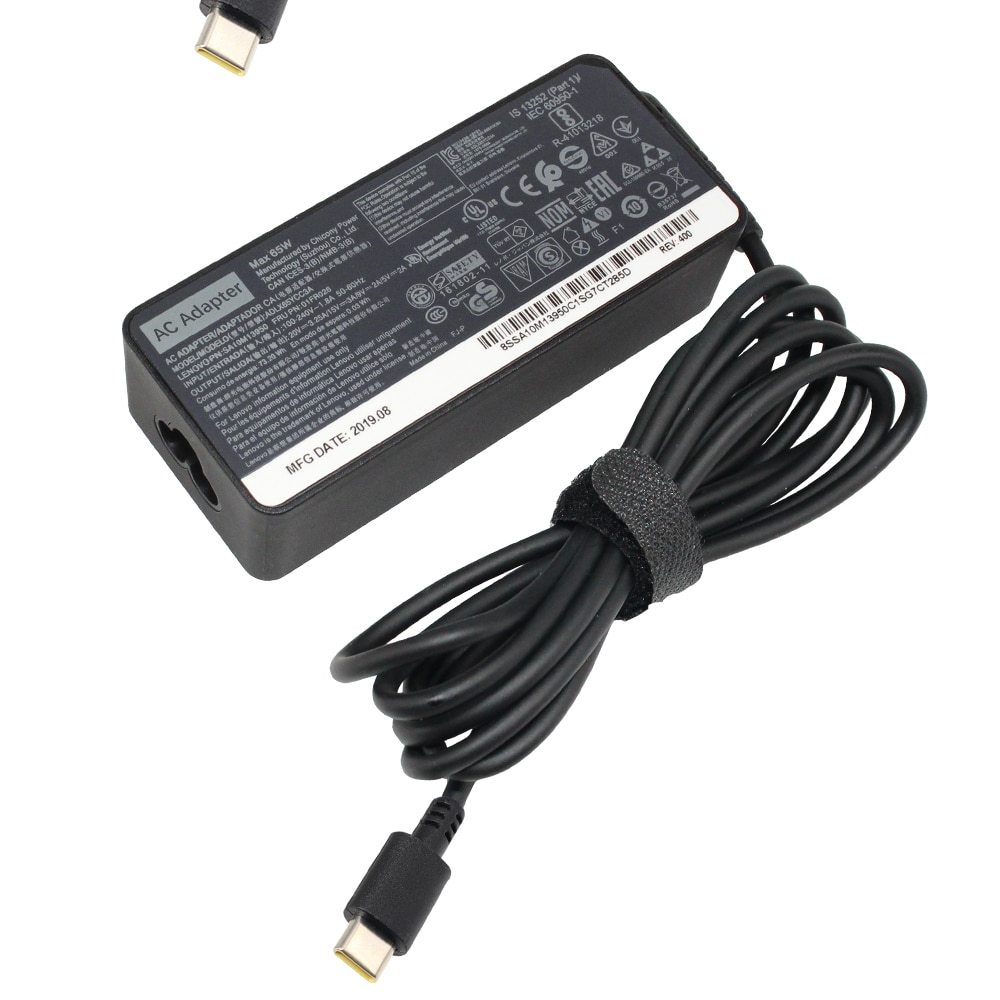 Bærbar lader strømforsyning for lenovo thinkpad 65 watt 20v 3.25a type-c usb vekselstrømadapter adlx 65 ydc 2a