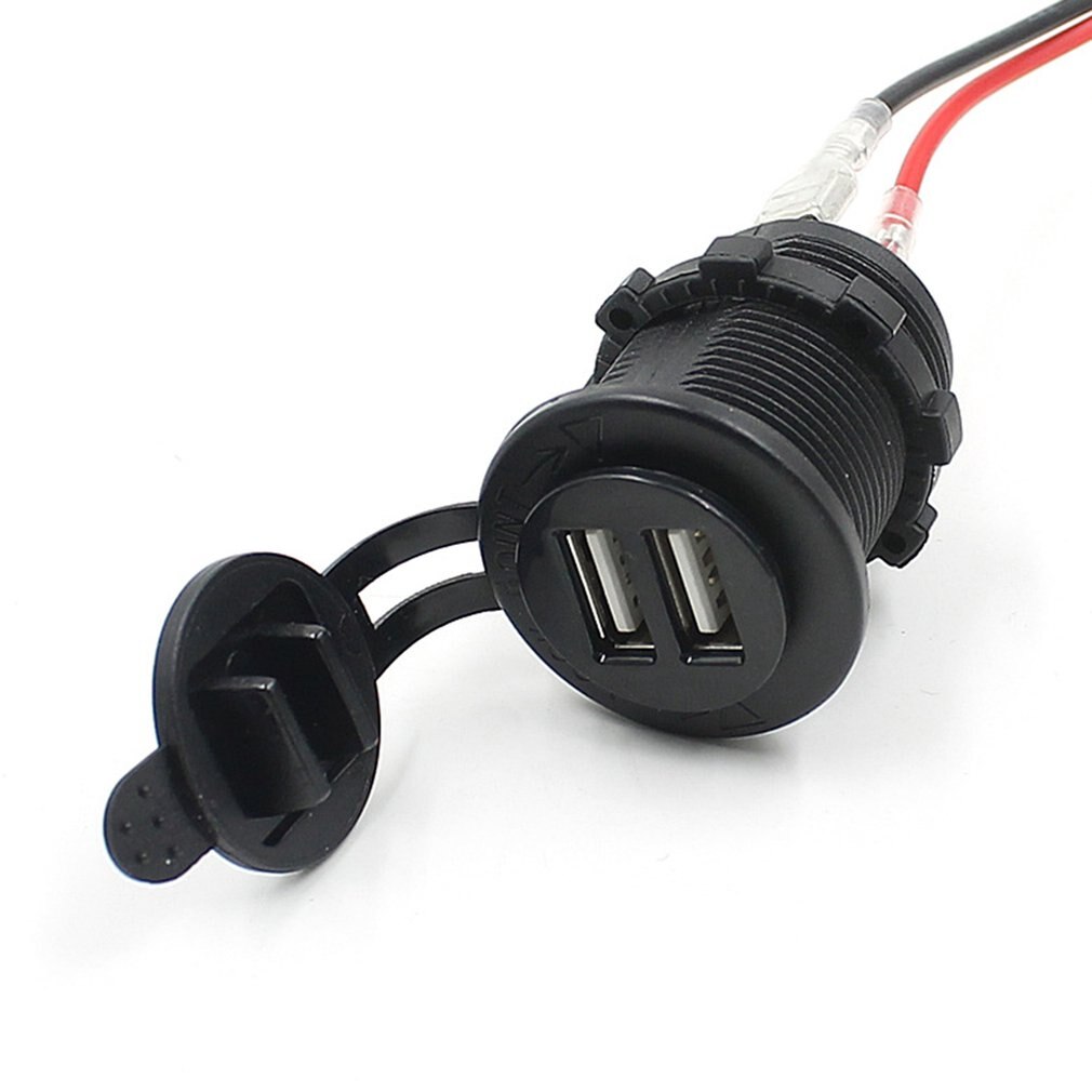 Dual USB Hafen 12V Wasserdicht Motorrad Motorrad Ladegerät Adapter Netzteil Buchse für Telefon GPS MP4