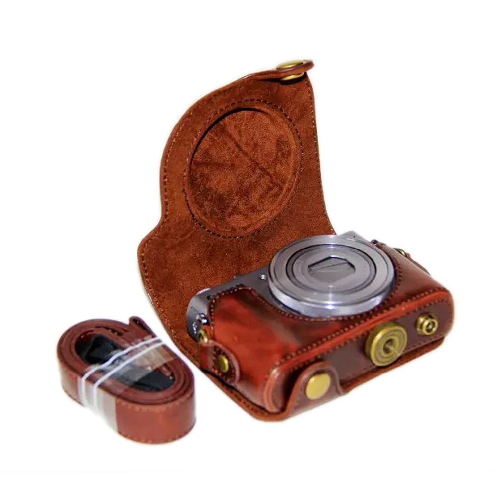 Skórzane etui na aparat Canon Powershot G9 X G9X G9 X Mark II G9X2 Pokrowiec na aparat z paskiem