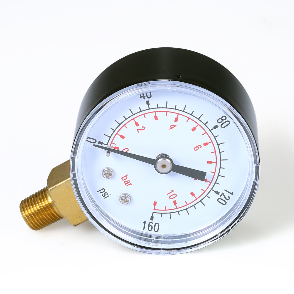 Pressure Gauge Meter 0~160psi0~11bar Manometer Dual Scale Mechanical Pressure Gauge Pool Filter Aquarium Water Air Gas Barometer