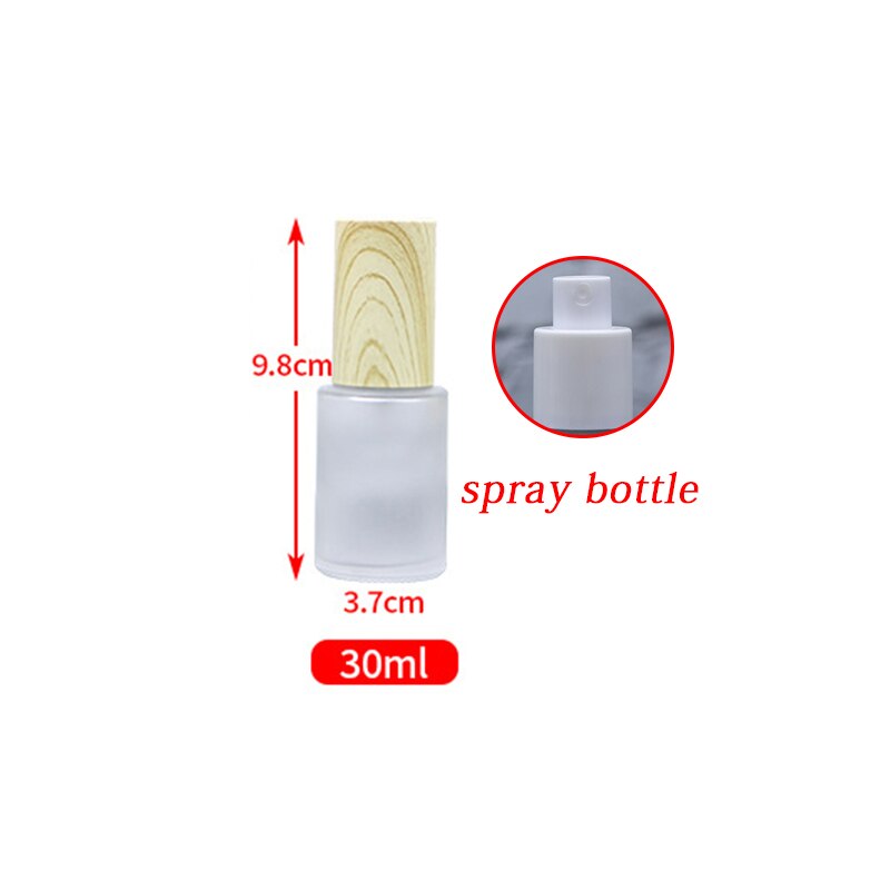 20/30/40/50/60/80ml Holz Milchglas Spray Flasche Lotion Pumpe Flüssigkeit sprayer Feinen Nebel Nachfüllbare Flaschen Holz Kappe Parfüm: B