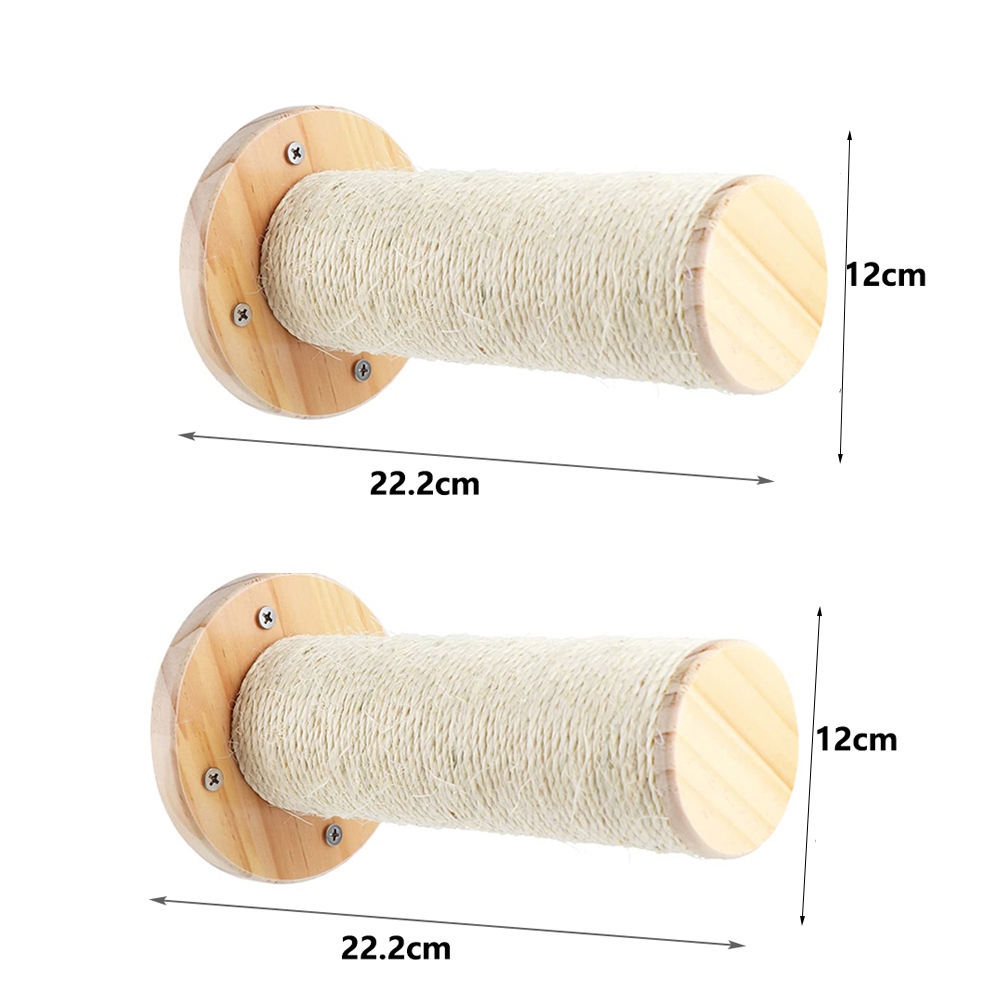 Juguetes de pared para actividades, rascador de Sisal de madera para gatos, muebles escaladores, puente para gatos, escalones de cuerda, escalera para gatitos, poste para pared: Rojo