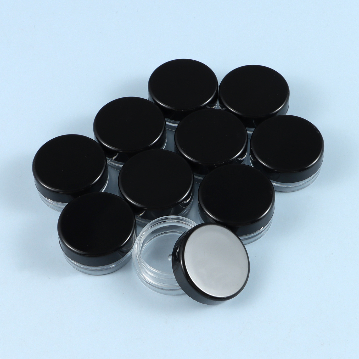 10 teile/los 3*1,5 cm Mini Kunststoff Kasten Runde Transluzente Verpackung Lagerung Kasten Staubdicht Langlebig Starke Schmuck fallen Container: Schwarz