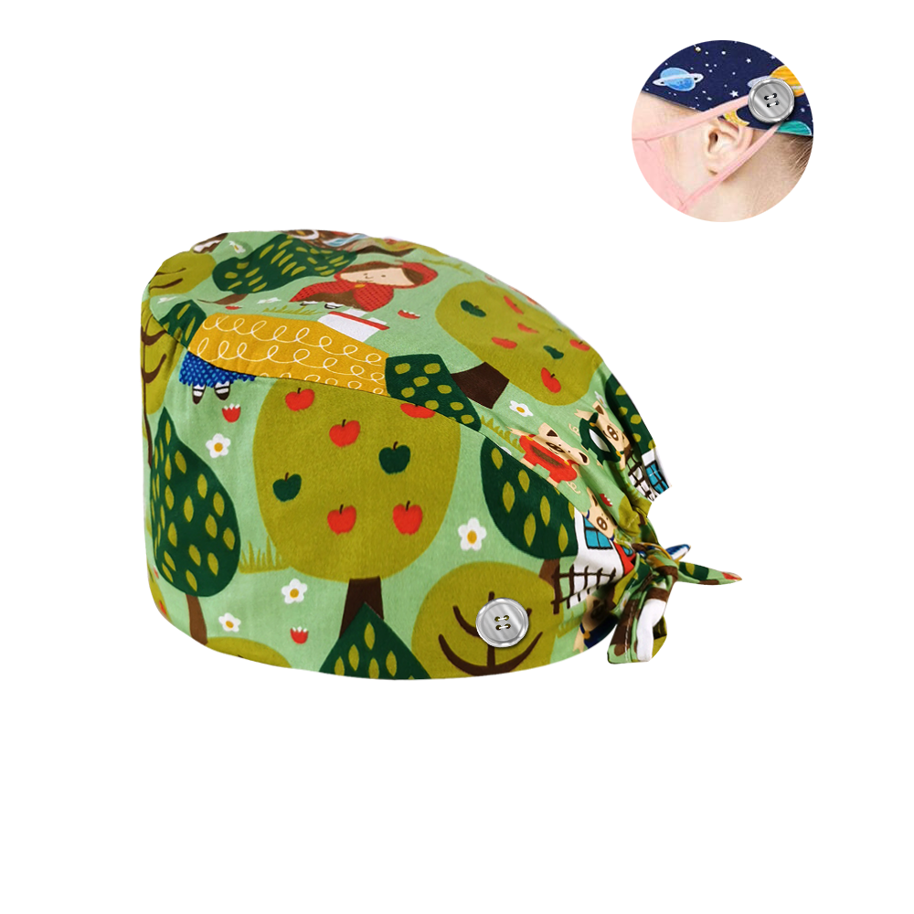 Hc2 k 004 nye knapper unisex kæledyr skønhed arbejde hatte print kasket sundhedstjenester kasket/hatte tilbehør laboratorie arbejds kasket kæledyr kasketter: Hat 12076