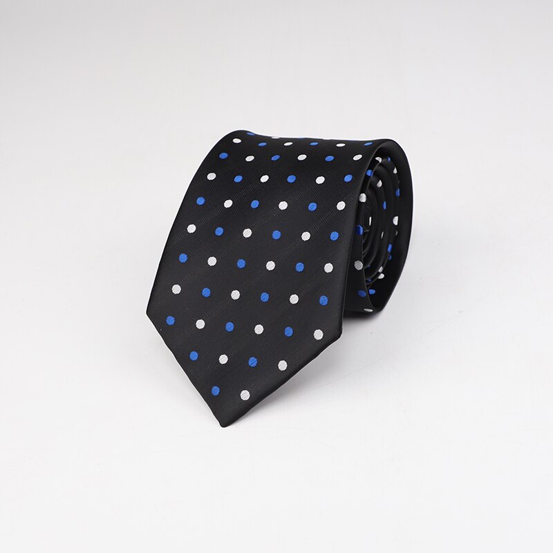 Corbata estrecha para hombre, corbata fina con patrón de puntos de 8cm, , corbata estrecha para negocios, Corbata a rayas para boda: Black