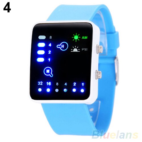 Sport LED Digitale Horloges Vrouwen Mannen Mode Unisex Binaire Systeem LED Vierkante Wijzerplaat Siliconen Band Quartz Horloge для влюбленных