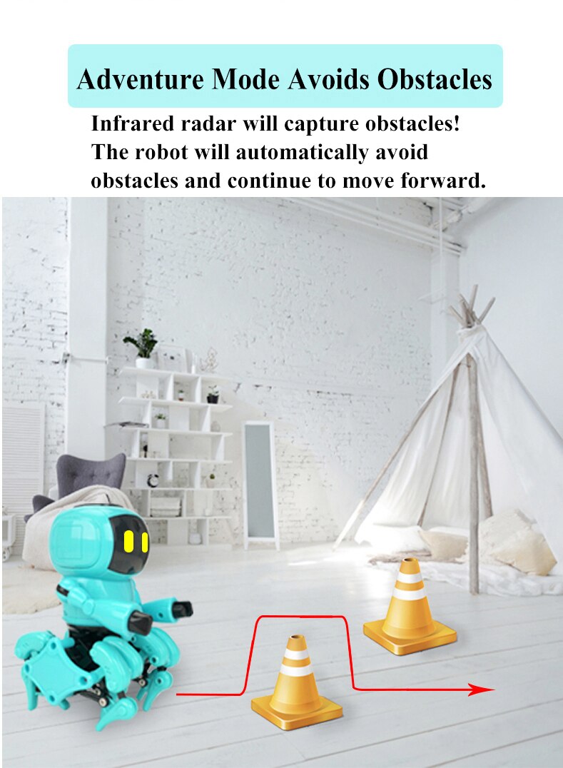 Smart Induction Robot, DIY Assembled Electric Tracking Robot with Gesture Sensor, Avoid Obstacle for xmas birthday best