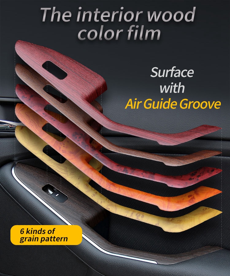 30x200cm PVC Wood Grain Textured Car Interior Stickers Waterproof Vinyl Wrap Film Decals Car Styling Furniture Decoration