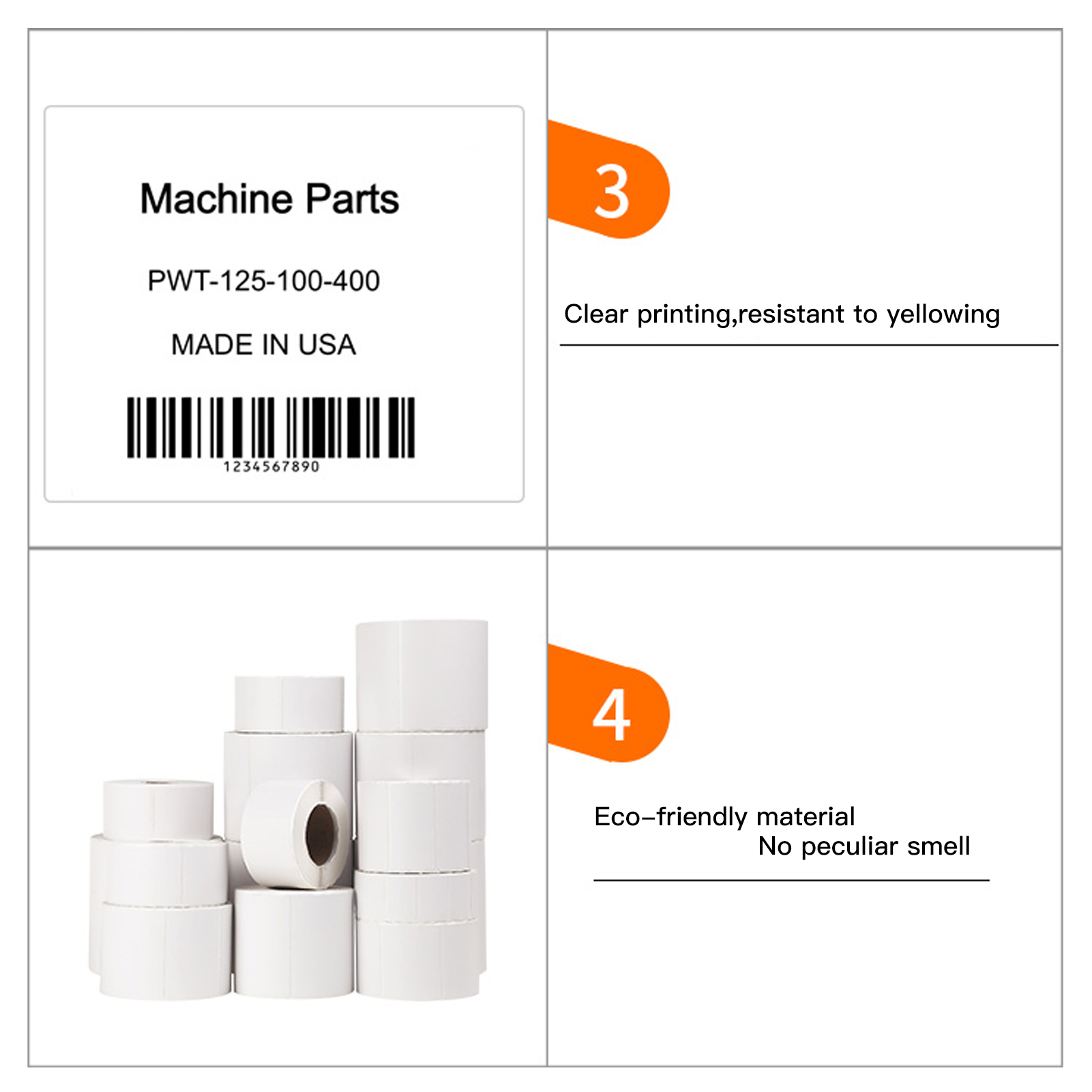 Label Printer Sticker Thermal Label Paper Self-Adhesive Printable Paper Roll Waterproof Oil-Proof Tear Resistant for DP23/DP30