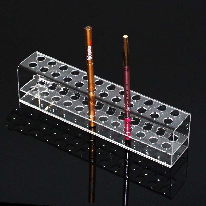 Klar 24 slots akryl eyeliner lip liner blyant holder makeup display stand arrangør makeup børster hylde kosmetisk opbevaringsboks