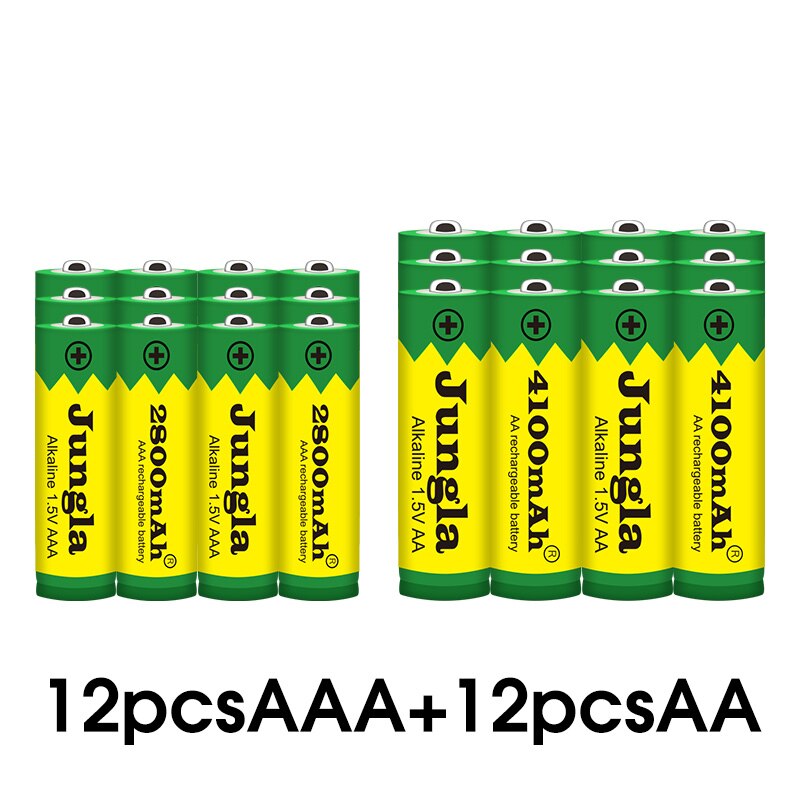 Aa+aaa 100% 1.5v uppladdningsbart aa batteri aaa alkaliskt 2800-4100 mah för ficklampa leksaker klocka  mp3 spelare byt ut ni-mh batteri