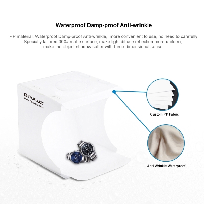 PULUZ Mini Photo LED Light Studio Box Photo Tent White Light Studio Shooting Lightbox 6 Color Backdrops Photo Tent Box Kits