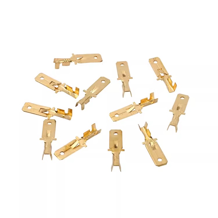 50Pcs/lot 6.3mm Automotive Connector Female Male Crimp Terminal for Car Electric Wire Connectors Gold-plated Copper