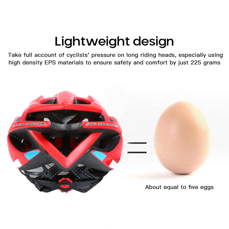 Unisex Cycling Helmet With Light Bike Ultralight Helmet Intergrally-molded Mountain Road Bike Bicycle MTB Helmet Safe Cap
