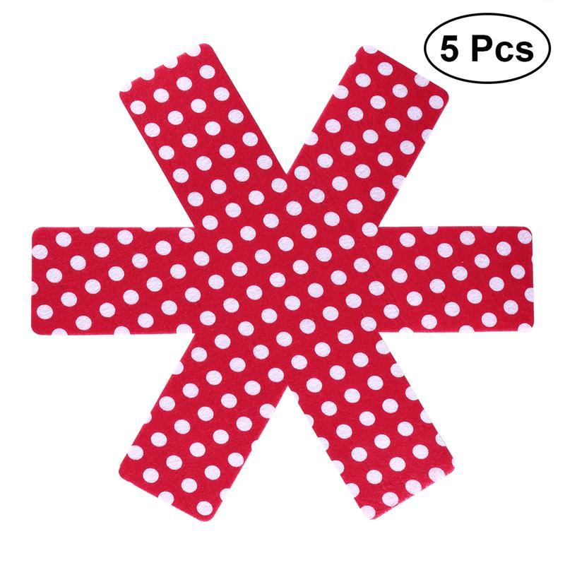 5pcs Pot & Pan Protectors Gray Print Premium Divider Pads to Prevent Scratching Separate and Protect Surfaces for Cookware: Red