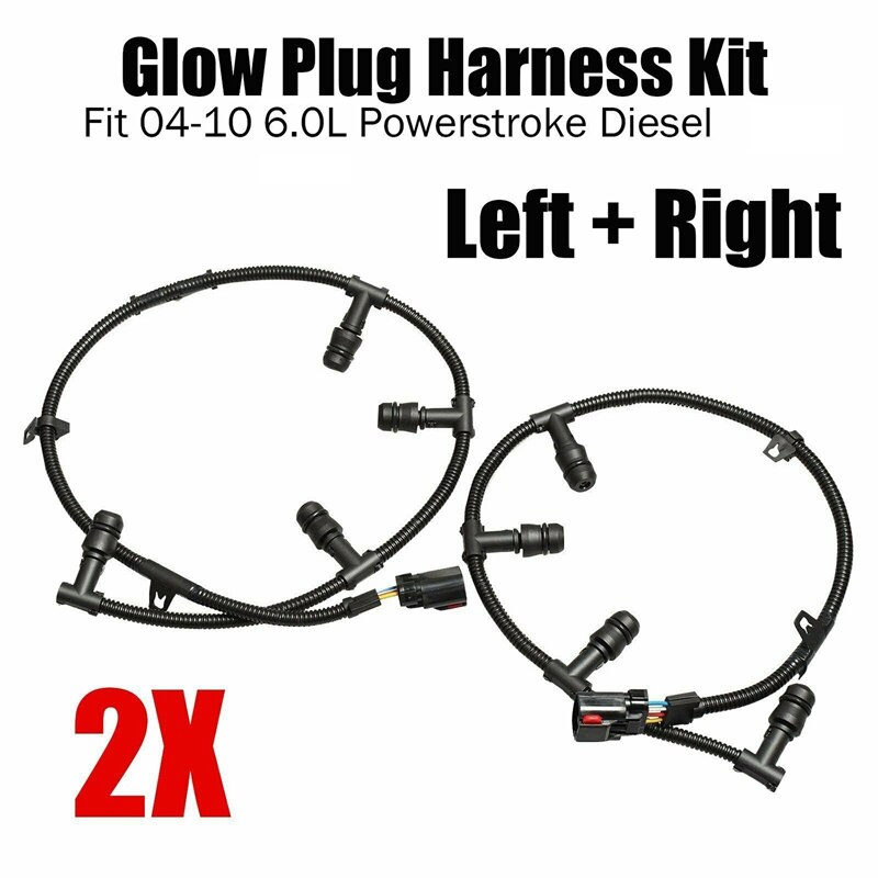 Powerstroke Glow Plug Harness for Ford 6.0 6.0L -Crude Oil E350 450 F250 350 2004 Right&Left