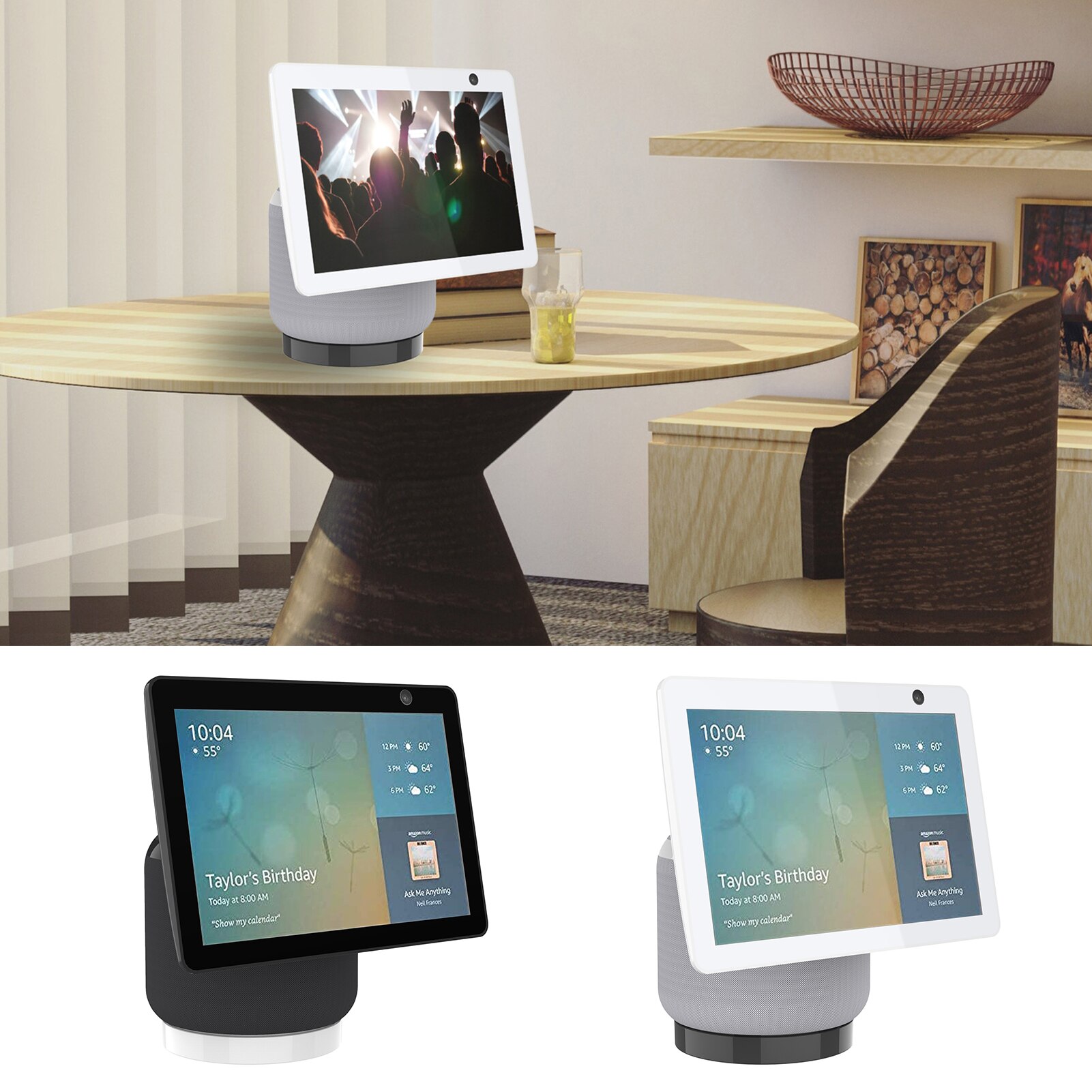 For Echo Show Speaker Desktop Stand Multifunction Power Cord Storage Speaker Desktop Stand For Echo Show 10th Gen