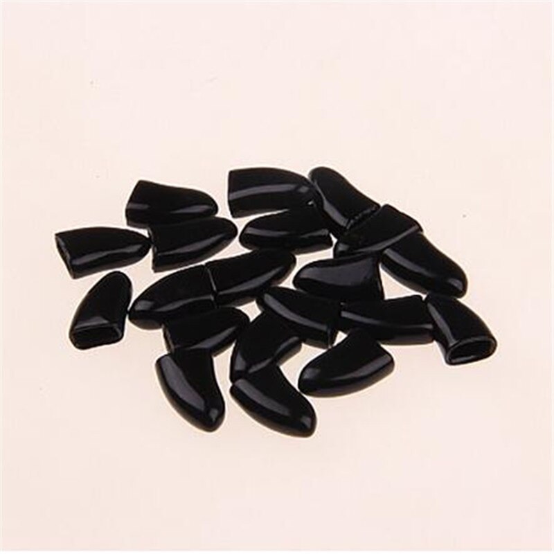 Colorful 20pcs Cats Dogs Paws Caps Protective Nail Claw Cap+ Adhesive Glue Soft Rubber Pet Nail Cover Pet Supplies Chihuahua: Black / M