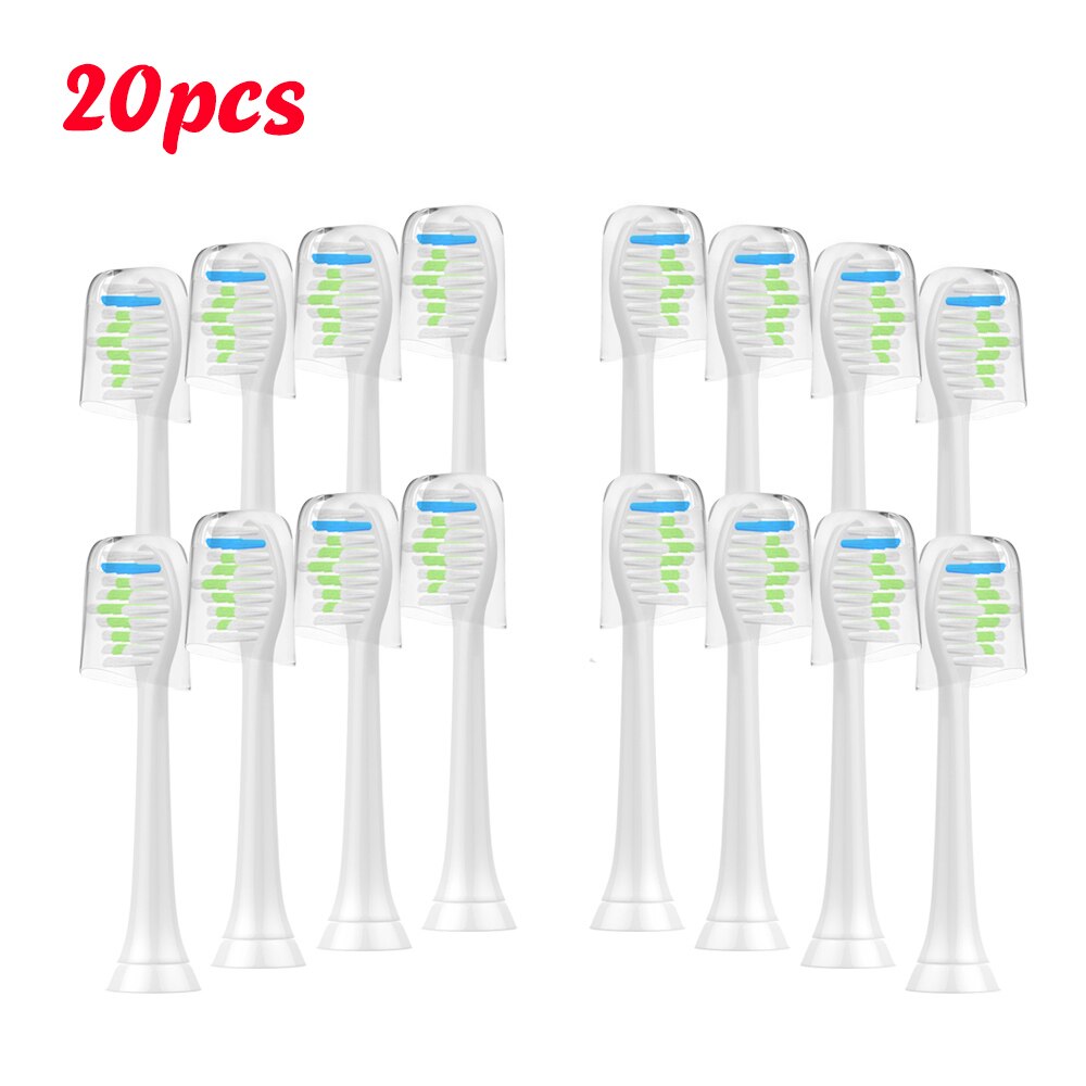 Cabezales de cepillo de dientes para HX6511, HX9362, HX6013, HX6063, HX3110, HX3212, HX6231, HX6631, HX6711, HX6721, HX8911, 8, 12, 16, 20 unidades: Verde