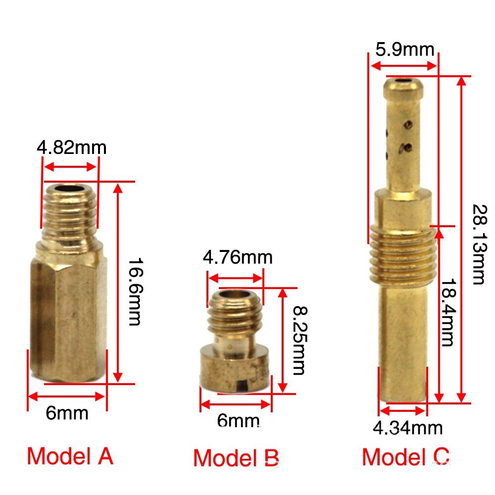 10Pcs Carburateur Jet Kit Met Langzaam/Pilot Jet Set Vervanging Hoogte 6Mm Spar Voor Pwk Pe cvk Motorfiets Carburateur Onderdelen