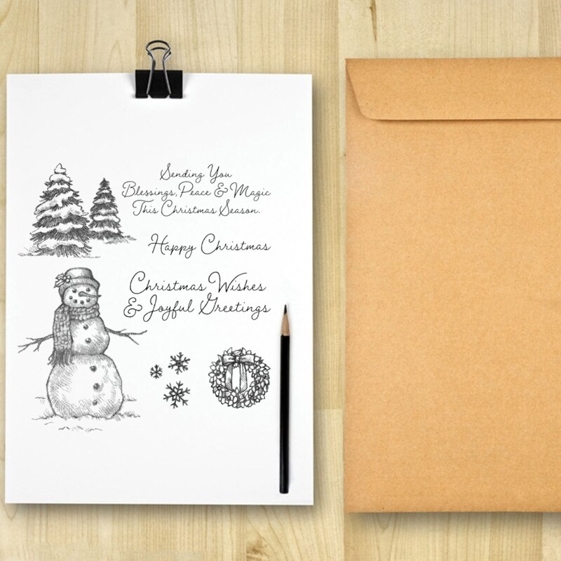 Feliz Navidad silicona sellos transparentes DIY Scrapbooking grabado en relieve para fotos álbum papel decorativo tarjeta arte suministros
