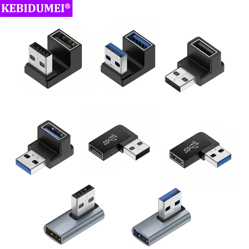 USB Adapter USB 3.0 Uitbreiding Adapter 90 Graden Haakse OTG Adapter Opwaartse Elleboog 10 Gbps Hoge Snelheid Connector voor PC Macbook