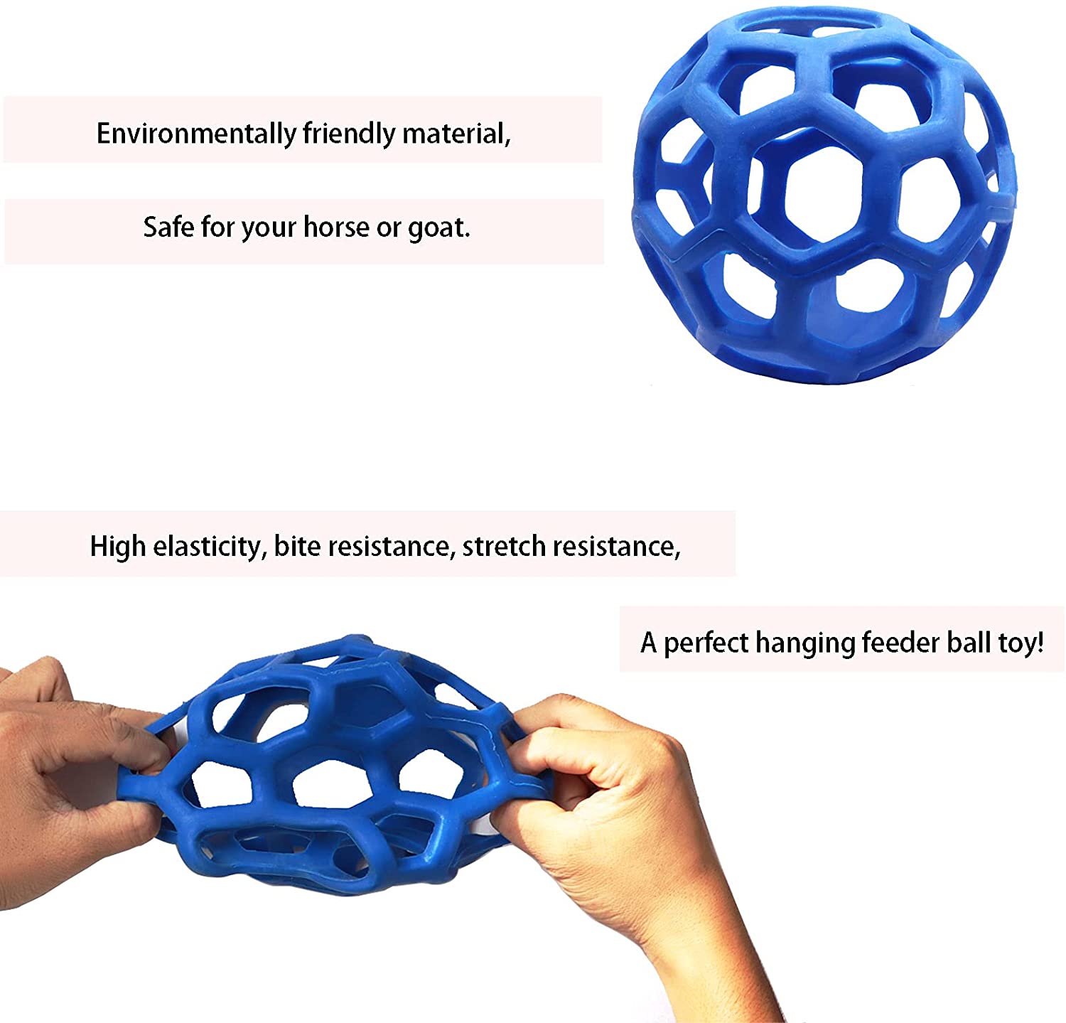 1PCS Horse Treat Ball Feeder Toy Hay Ball Hanging Feeding Toy for Horse Stable Stall Paddock Rest