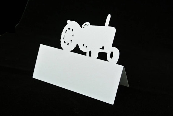 Vintage tracteur place cartes pays mariage nuptiale bébé douche dîner fête, sièges table numéro nom Tented escorte carte