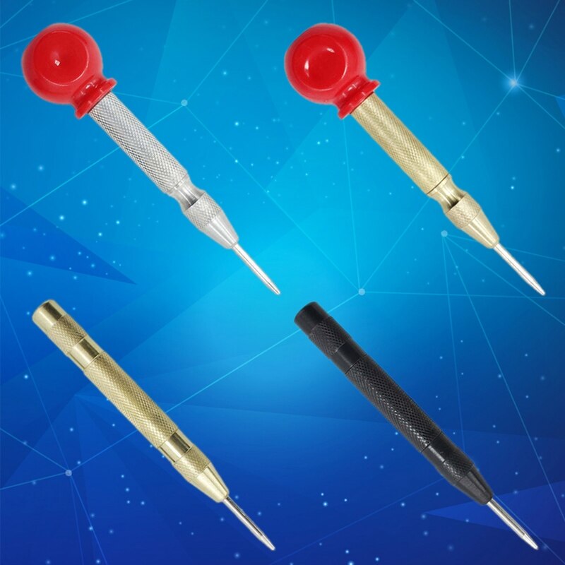 Automatic Center Pin Spring Loaded Punch Marking Holes Wood Marker Woodwork Tool Q6PD