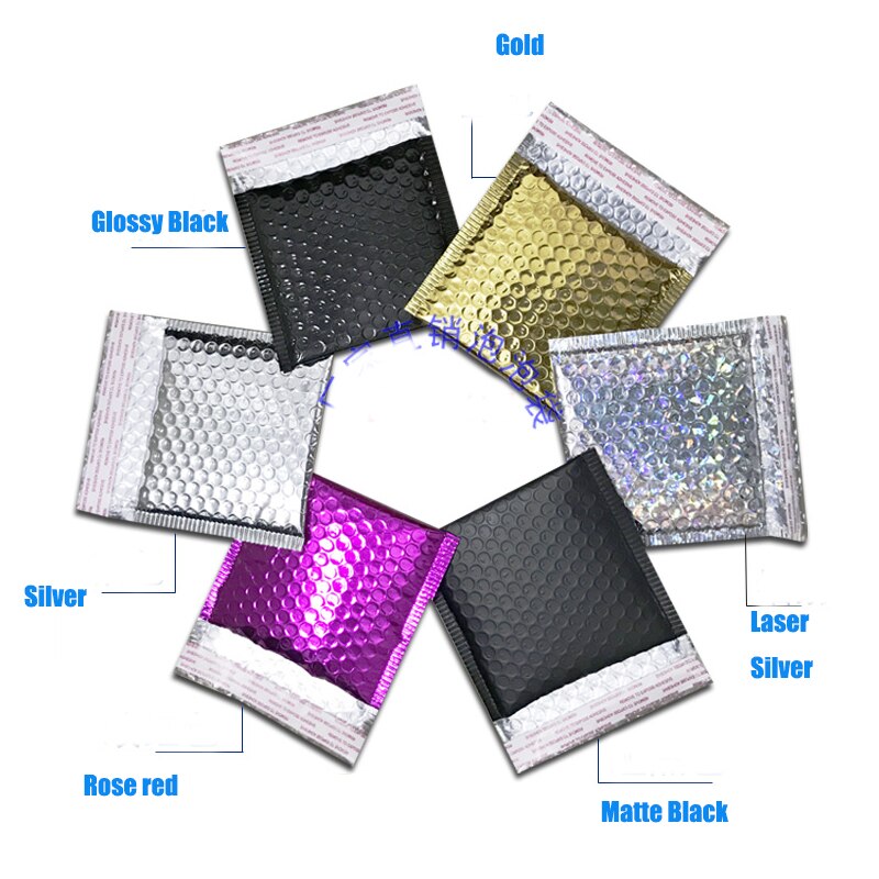 50 Stuks Cd/Cvd Verpakking Bubble Mailers Goud Papier Gevoerde Enveloppen Bag Bubble Mailing Envelop Tas 15*13Cm + 4Cm
