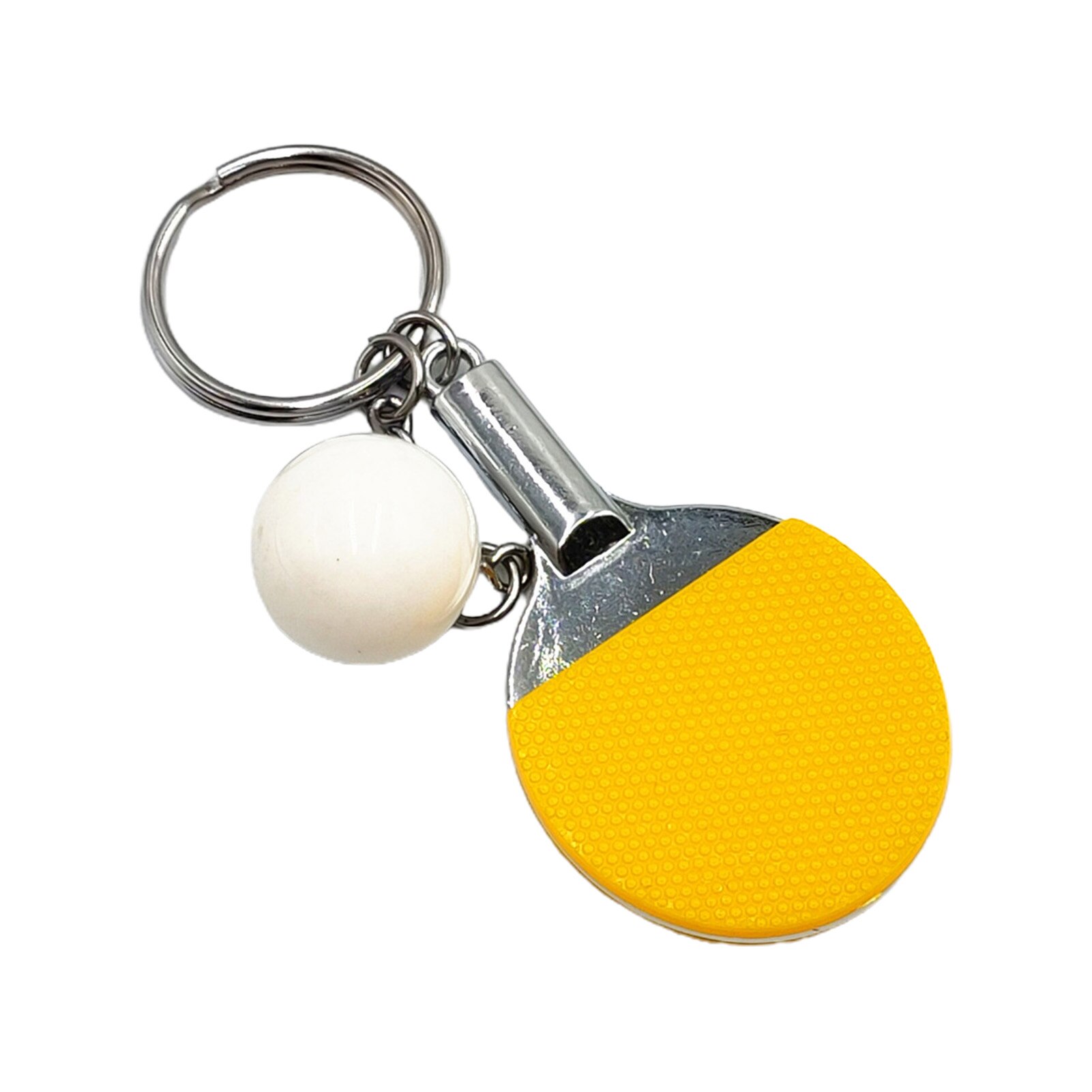 2 Stuks Sport Ping Pong Tafeltennis Bal Badminton Bowling Bal Sleutelhanger Sleutelhanger Sleutelhanger Sleutelhanger Souvenir: Yellow