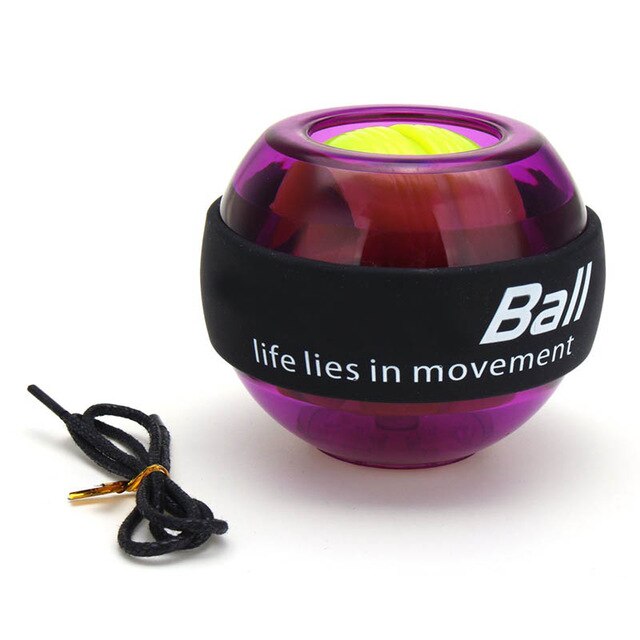 Bola giroscópica de muñeca brillante Bola de entrenamiento de muñeca LED para brazo más fuerte dedos huesos de muñeca y ejercicio de fuerza muscular: Purple