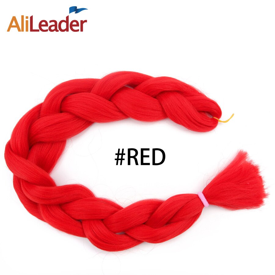 Leeons Jumbo Braid Hair Hair Extension 165g Rainbow Hair Braiding White Braiding Hair Colors Silver Box Braid Hair: red