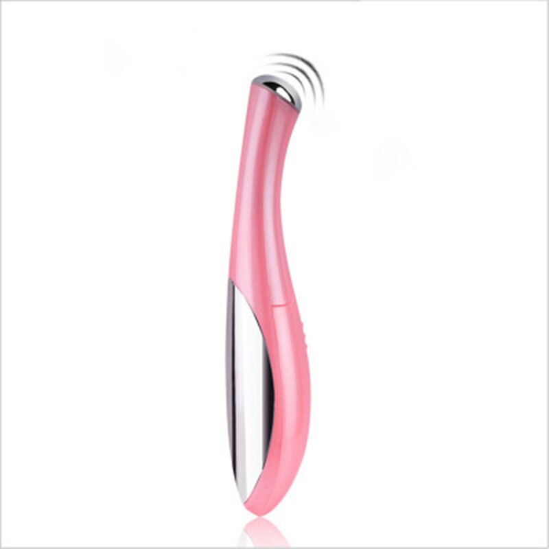 Skønhed mini øjenmassage apparat elektrisk øjen massager fjernelse mørk cirkel rynke øje poser hævelse ansigtsvibration magic stick: Lyserød