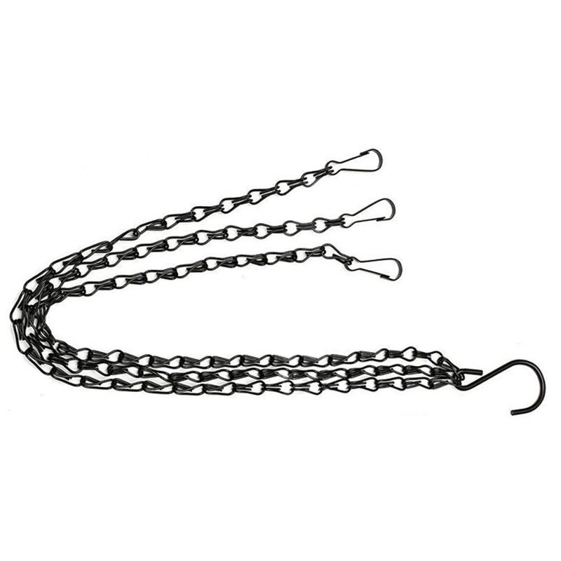 Black Flower Plant Pot Basket Holder Hanging Chain with S-shape Hooks For Home Garden Tools
