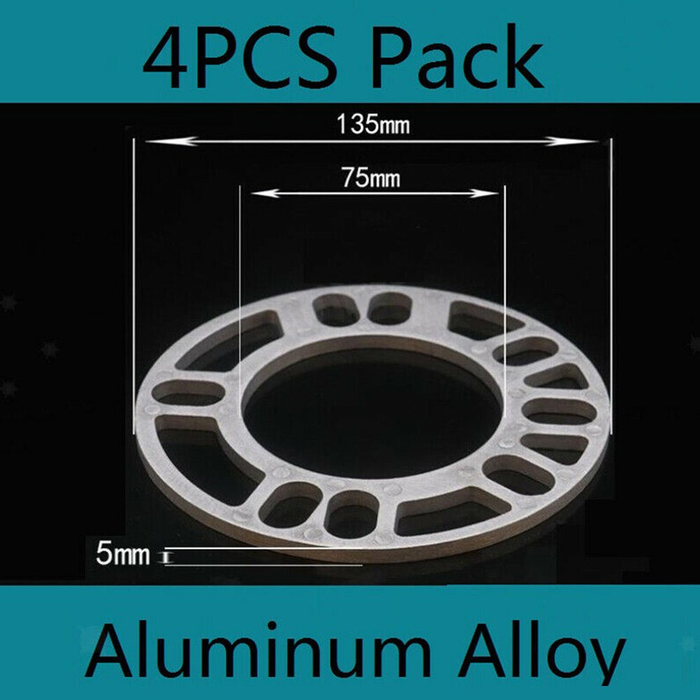 Arandela de rueda de aluminio 5mm adaptador espaciador de rueda Universal Auto 75mm