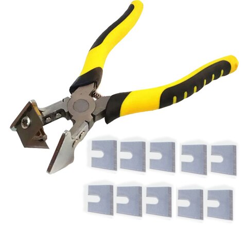 Industriële Haakse Rubber Strip Schaar Plastic Schaar Hoek Cutter Voor Deuren Windows 90 Graden: inclube 10pcs blade