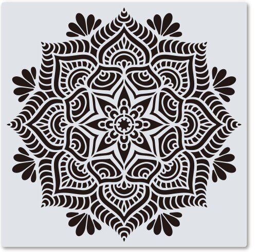 Stor vegg sjablong for maling , 12 tommer stor mandala sjablong for maling: Tzlarge -15